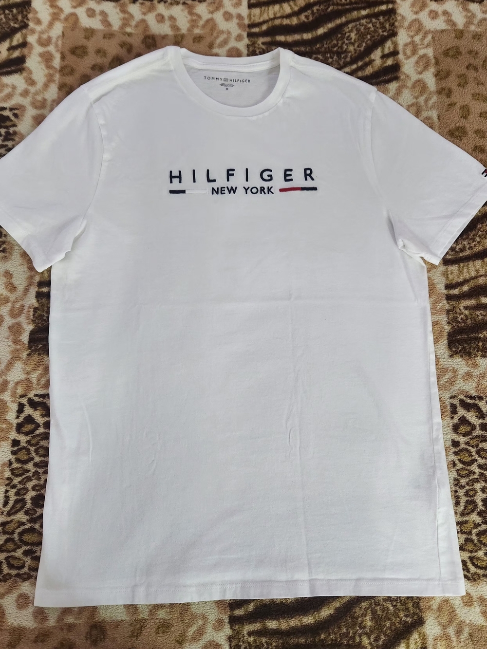 Tommy Hilfiger White Tee with Navy and Red Logo